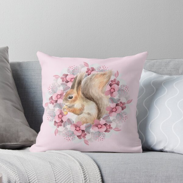 Item preview, Eichhörnchen und rosa Blumen designed and sold by Gribanessa.