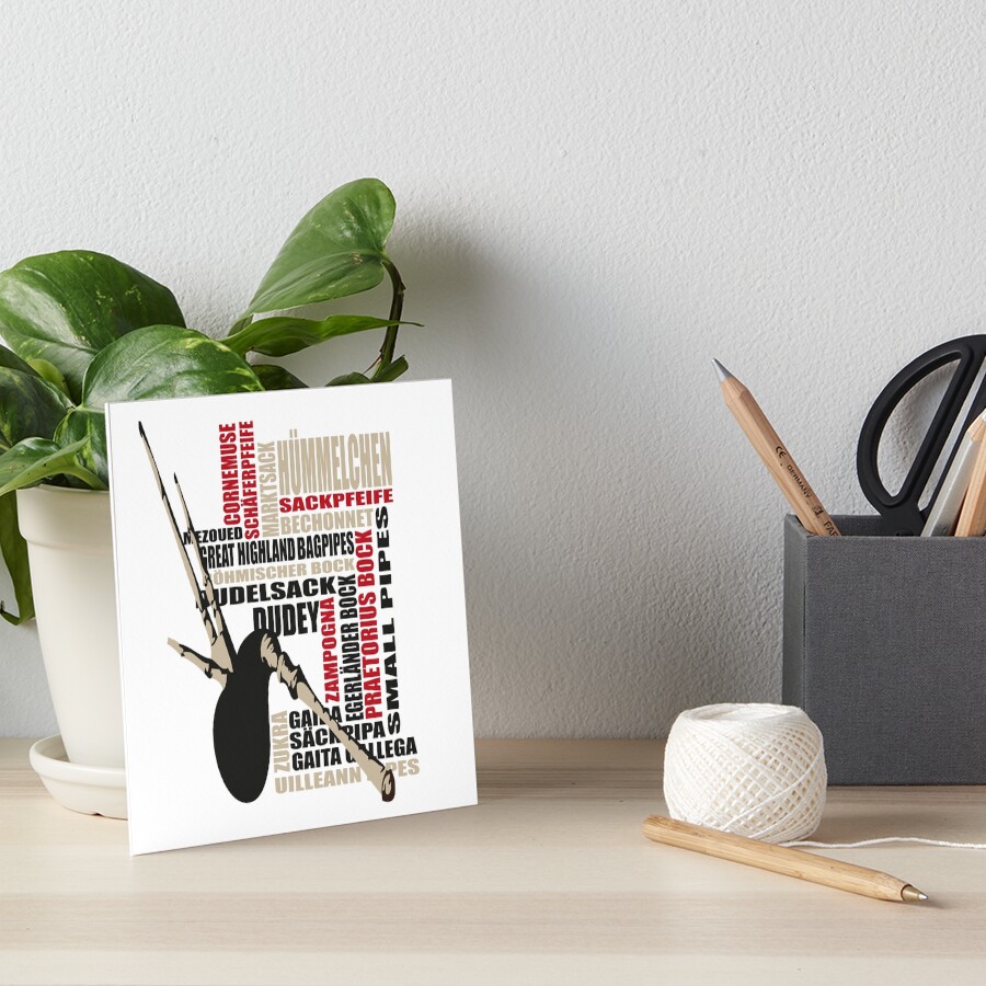 Sackpfeifen Textwolke Art Board Print