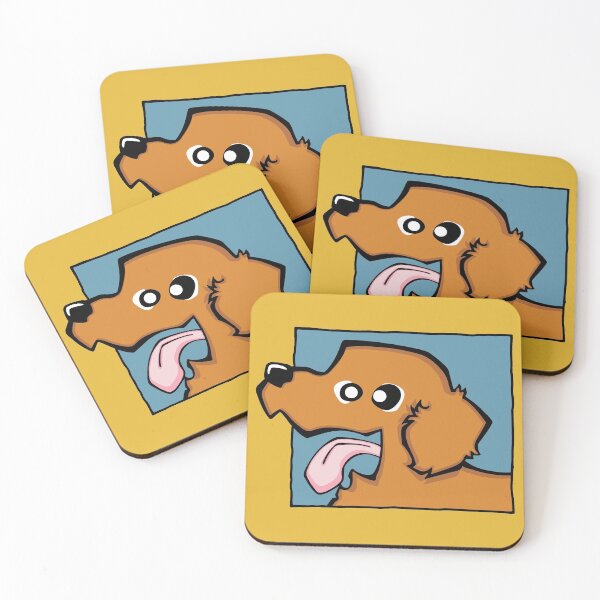 Item preview, Golden Retriever - Dark Golden (Face) YELLOW BG designed and sold by TheChicken.