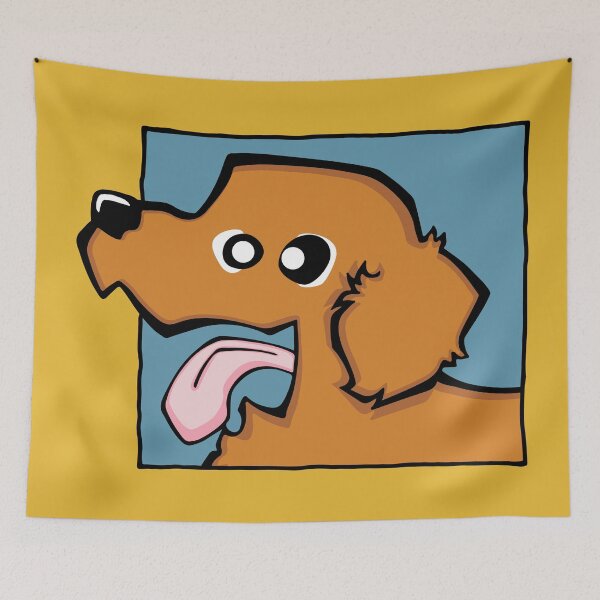 Item preview, Golden Retriever - Dark Golden (Face) YELLOW BG designed and sold by TheChicken.