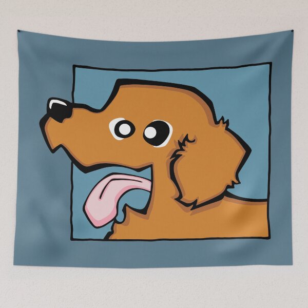 Item preview, Golden Retriever - Dark Golden (Face) BLUE BG designed and sold by TheChicken.
