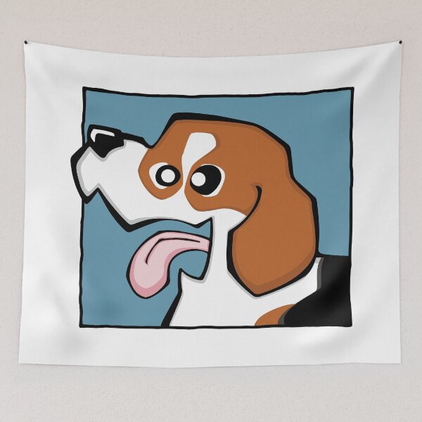 Item preview, Beagle - Tricolour (Face) WHITE BG designed and sold by TheChicken.