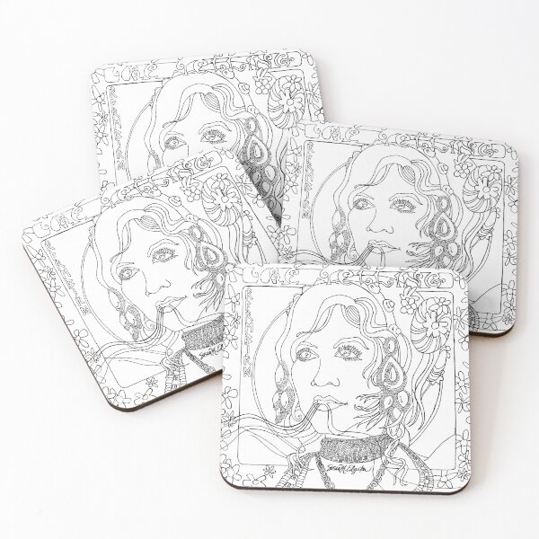Item preview, Woman Speaking or Singing in Black and White designed and sold by WatersEdgeGal.