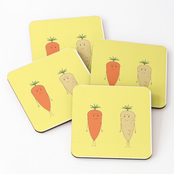 Carrot and Parsnip Coasters (Set of 4)