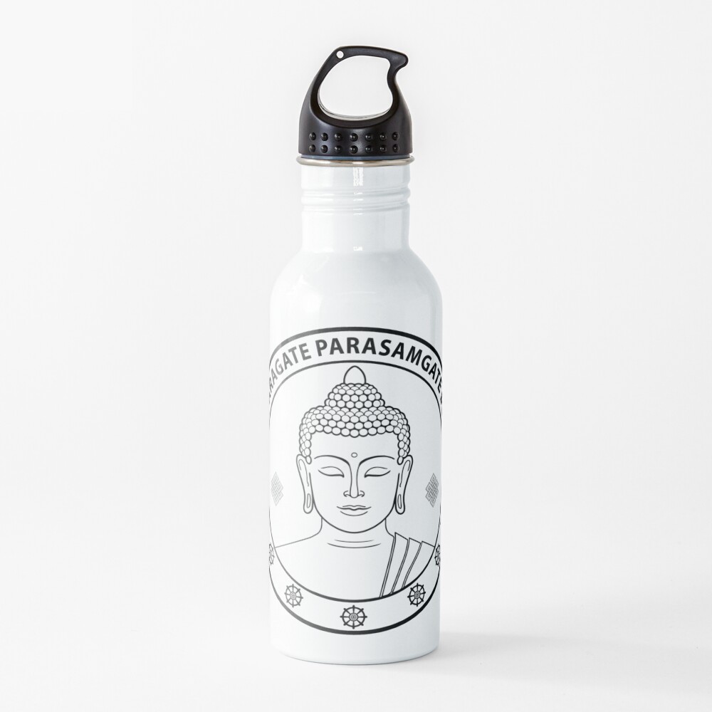 Buddha Heart Sutra Gate Gate Paragate Water Bottle For Sale By Gothamel Redbubble