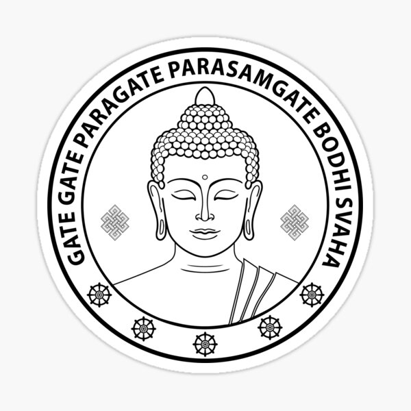 Buddha Heart Sutra Gate Gate Paragate Sticker For Sale By Gothamel Redbubble