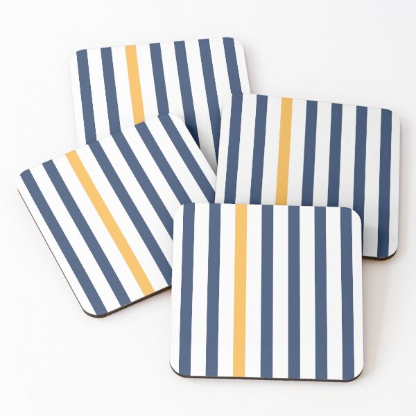 Item preview, Blue and white stripes with yellow designed and sold by Latte Design.