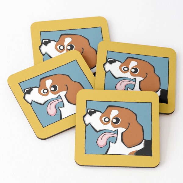 Item preview, Beagle - Tricolour (Face) YELLOW BG designed and sold by TheChicken.