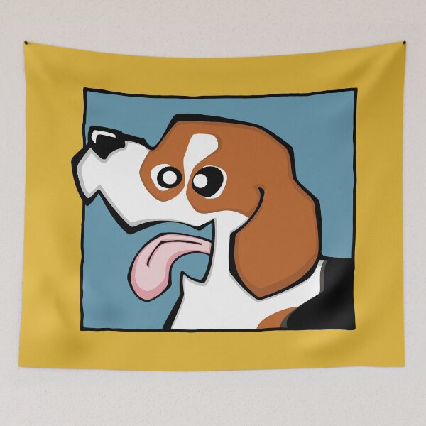 Item preview, Beagle - Tricolour (Face) YELLOW BG designed and sold by TheChicken.