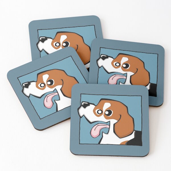 Item preview, Beagle - Tricolour (Face) BLUE BG designed and sold by TheChicken.