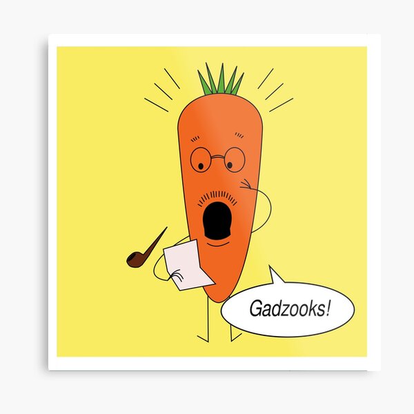 Astonished Daddy Carrot Metal Print