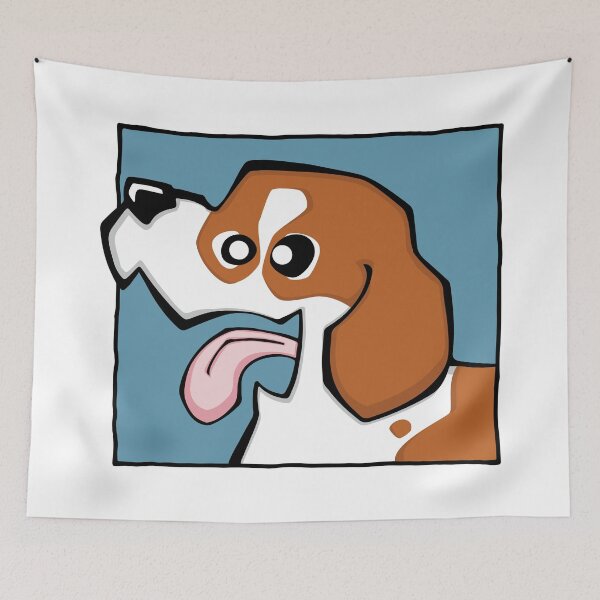 Item preview, Beagle - Red and White (Face) WHITE BG designed and sold by TheChicken.