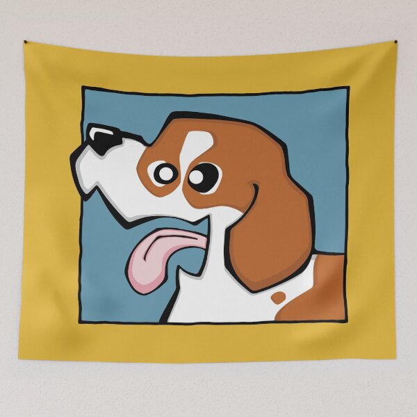 Item preview, Beagle - Red and White (Face) YELLOW BG designed and sold by TheChicken.