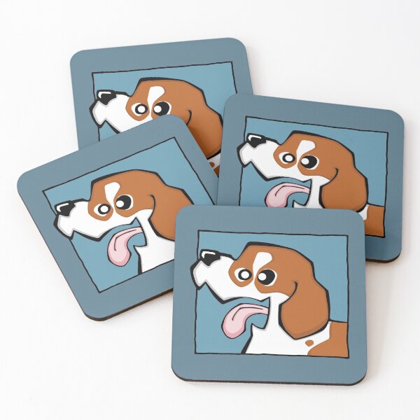 Item preview, Beagle - Red and White (Face) BLUE BG designed and sold by TheChicken.