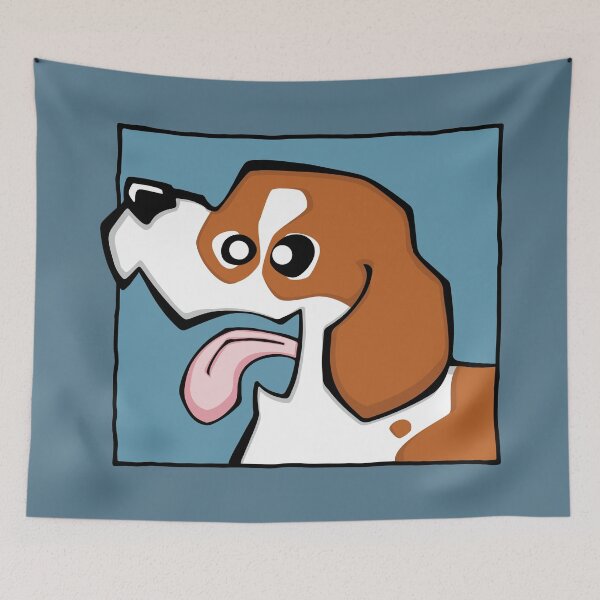 Item preview, Beagle - Red and White (Face) BLUE BG designed and sold by TheChicken.