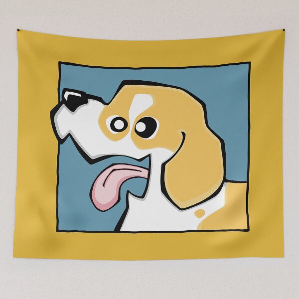 Item preview, Beagle - Lemon and White (Face) YELLOW BG designed and sold by TheChicken.