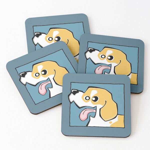Item preview, Beagle - Lemon and White (Face) BLUE BG designed and sold by TheChicken.