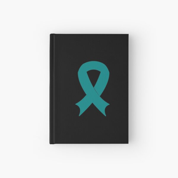 PCOS - teal ribbon Hardcover Journal