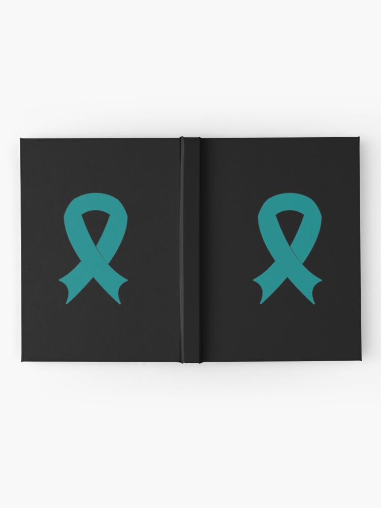 Alternate view of PCOS - teal ribbon Hardcover Journal
