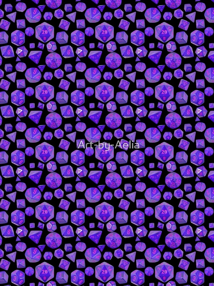 Neon Amethyst Dice Pattern by Art-by-Aelia
