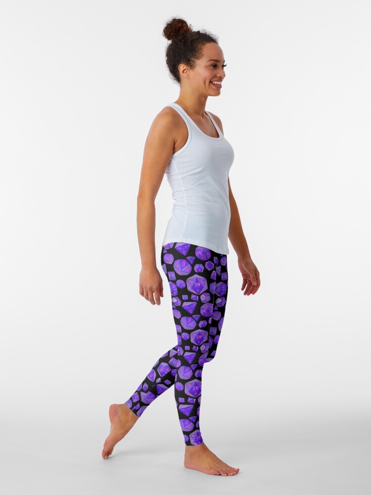 Alternate view of Neon Amethyst Dice Pattern Leggings