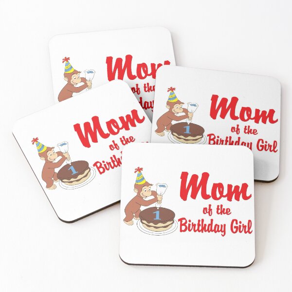 Item preview, Curious Mom of 1st Bday Girl T-Shirt Monkey Red  designed and sold by ArtikIceTees.
