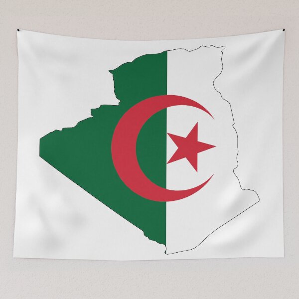 Item preview, Algerian flag map designed and sold by amiine90.