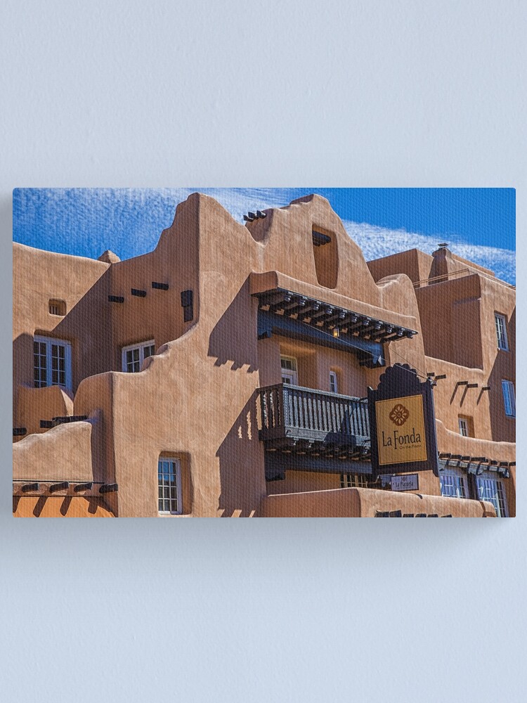 Alternate view of USA. New Mexico. Santa Fe. Adobe Architecture. Canvas Print