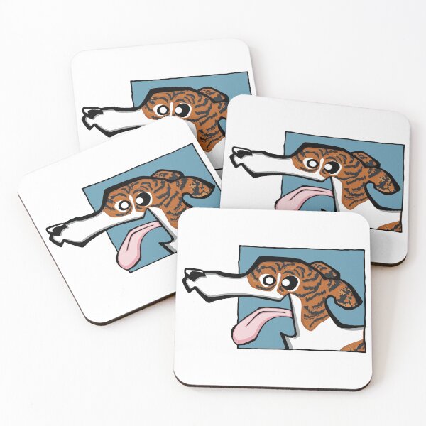 Item preview, Greyhound - Dark Brindle and White (Face) WHITE BG designed and sold by TheChicken.