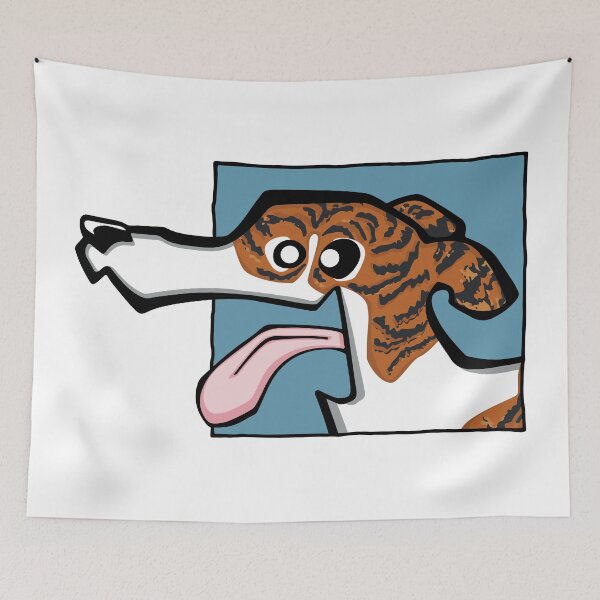Item preview, Greyhound - Dark Brindle and White (Face) WHITE BG designed and sold by TheChicken.