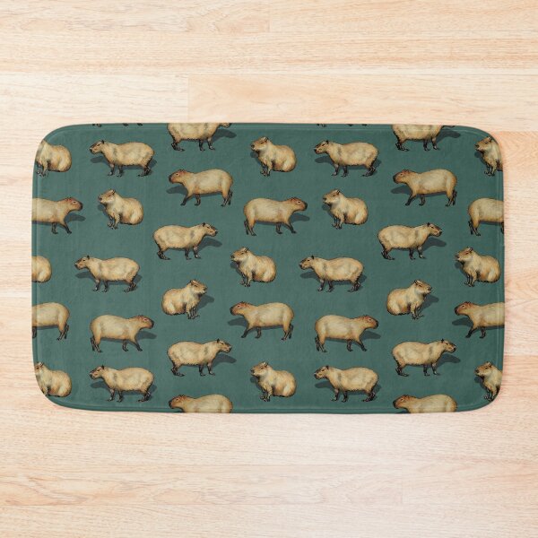 Item preview, Cute Capybara Pattern - Giant Rodents on Dark Teal designed and sold by somecallmebeth.