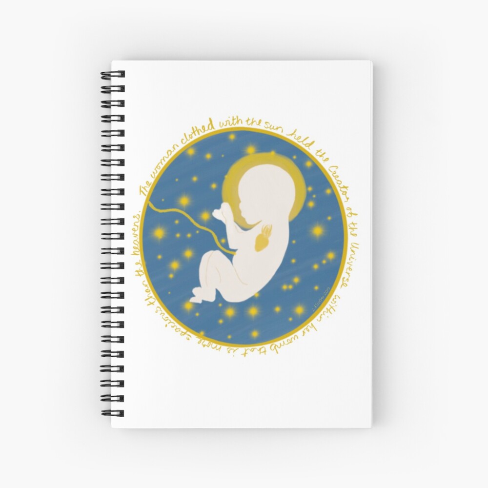 Jesus in Mary's Womb, hand painted Spiral Notebook