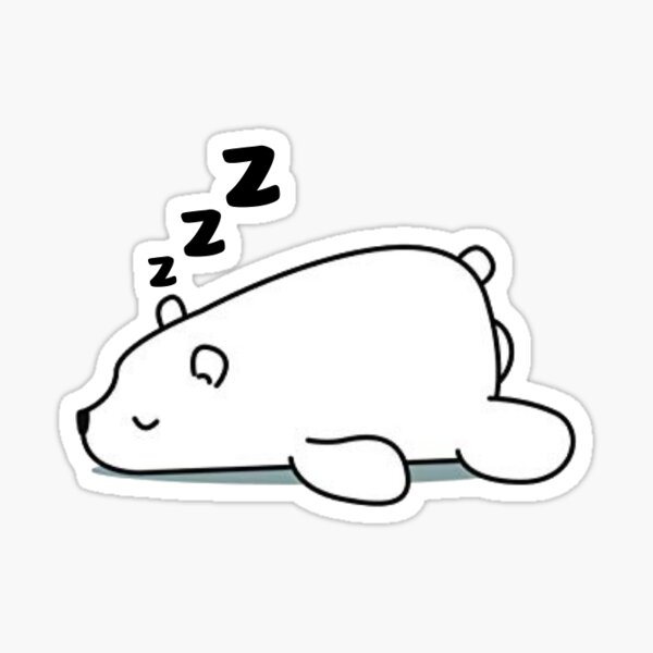 Lazy Polar Bear Sticker Sticker