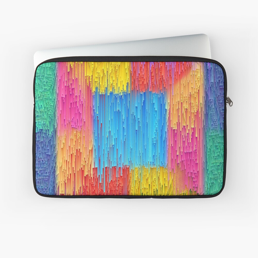 DeepDream Color Squares Visual Areas + pixel sort Laptop Sleeve