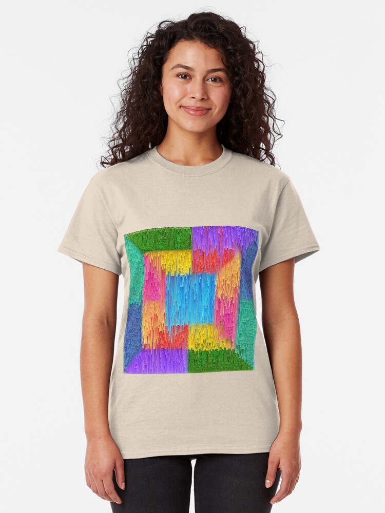 Alternate view of DeepDream Color Squares Visual Areas + pixel sort Classic T-Shirt