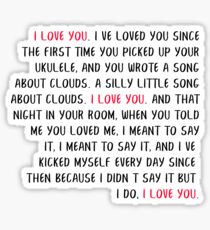 i love you speech HSMTMTS Sticker