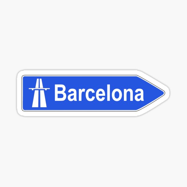 Item preview, Barcelona Spain motorway sign designed and sold by qlobba.