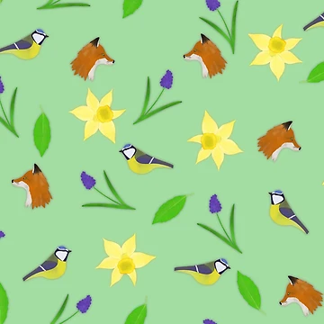Artwork thumbnail, Spring Pattern by Elliestrations