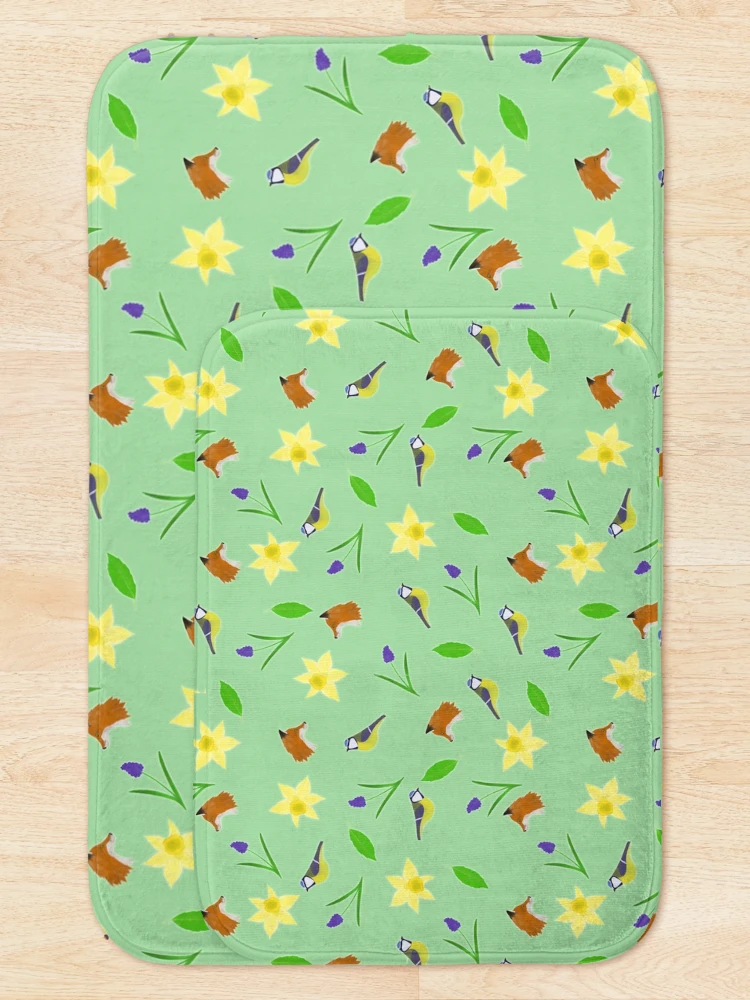 Thumbnail 5 of 6, Bath Mat, Spring Pattern designed and sold by Elliestrations.