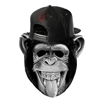 Crazy Backwards Hat Monkey Sticker for Sale by kingroy