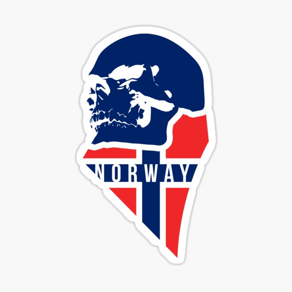 Skull Flag of Norway Sticker