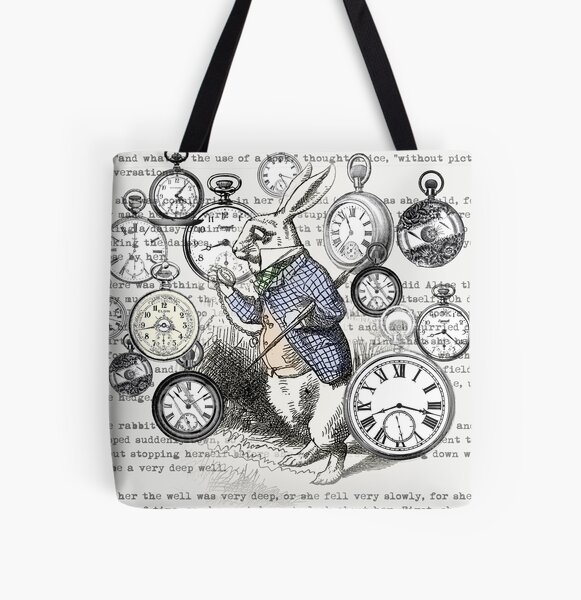 Alice in Wonderland Rabbit Tote Bag Black Rabbit Tote Bag Rabbit