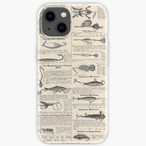 Fishing Lures Vintage Newsprint Advertising Antique iPhone Soft Case