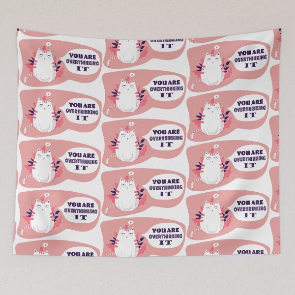 Item preview, Funny Cat Meme- You Are Overthinking It designed and sold by designsnmore.