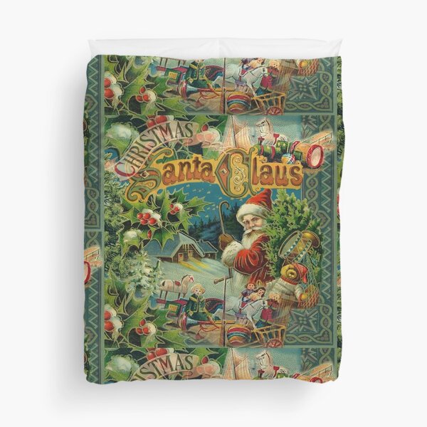 Christmas Santa Claus Victorian Antique Vintage Duvet Cover