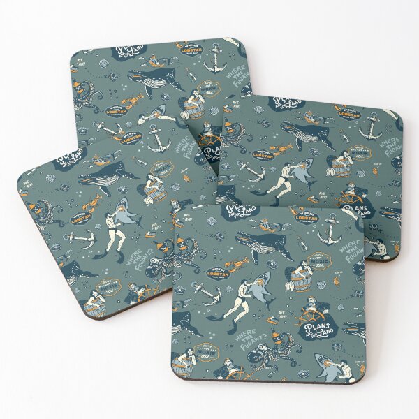 Item preview, Vintage Ocean Theme Pattern designed and sold by The Whiskey Ginger Design Shop.