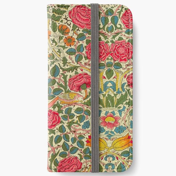 Rose Chintz William Morris Modèle Vintage Étui portefeuille iPhone