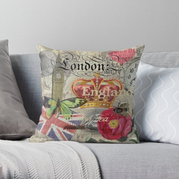 Viaje Londres Inglaterra Vintage Regalo británico Europa Cojín