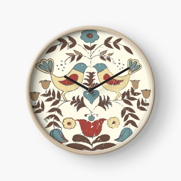 Amish Americana Birds Pennsylvania Dutch Clock