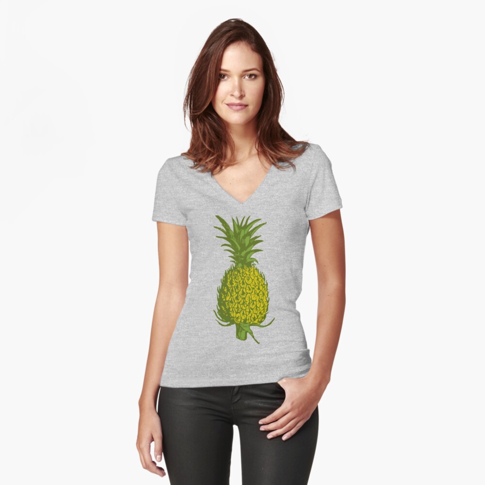 Pineapple Fitted V-Neck T-Shirt